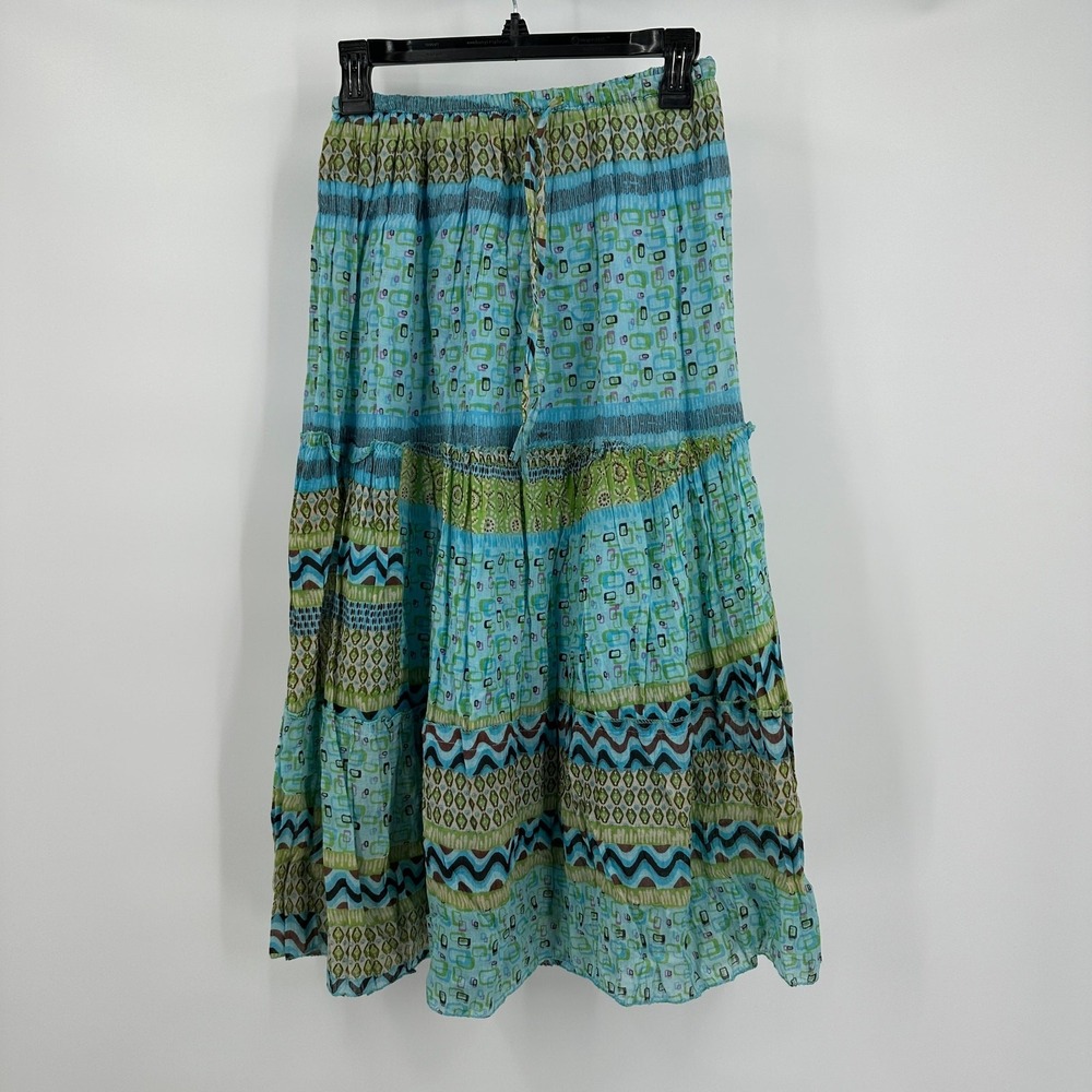 Womens Boho Tiered Prairie Skirt Size SP Hippie Festival Gauzy Eclectic Indie